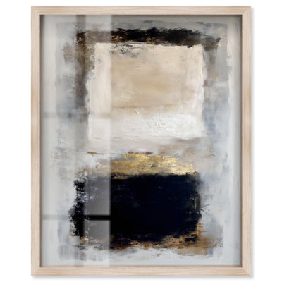 Grande décoration murale Beige Void I Shadowbox Print par Art Remedy, cadre blond, 24 x 30