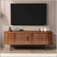 Meuble télé, console de télévision moderne de 55 po avec compartiment de rangement et porte coulissante, centre de divertissement de jeu avec armoire pour salon, chambre à coucher, bureau-1386636393