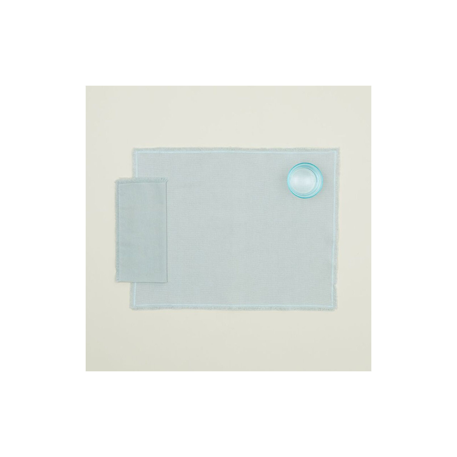 Jarmaine Cotton Rectangle Placemat, Sky