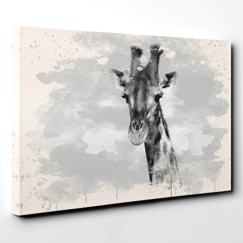 Giraffe Painting on Canvas - Wrapped Canvas, 40cm H x 60cm W