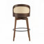 Tabouret de comptoir en bois d'hévéa de 26 po de hauteur avec dossier en rotin Nasra-122002029-129682434