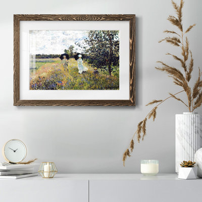 The Promenade Near Argenteuil, 1875 - Matted and Framed Under Acrylic Glass, Large Living Room Wall Art