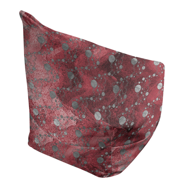 Fauteuil sac de pois Leffel, Housse de pouf, H 38 po x l 42 po x P 29 po, Rouge / Mauve