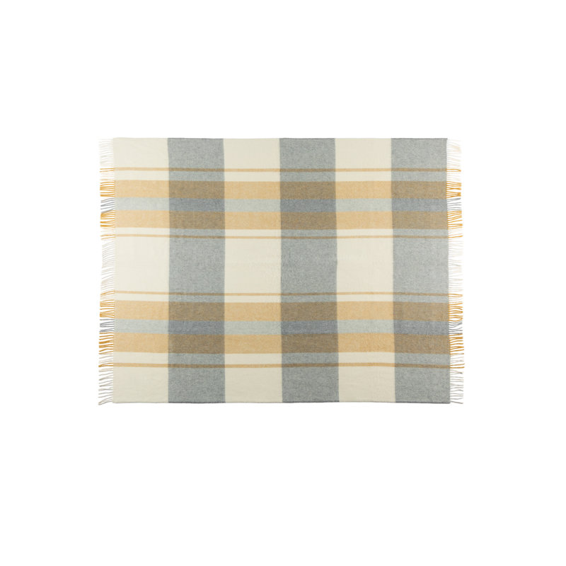 Jeté en laine recyclé 59 po x 73 po Fibre par Auskin, Gris/beige