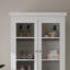 Armoire de rangement pour salle de bain haute avec porte vitrée, 2 tiroirs et tablettes réglables-633903186