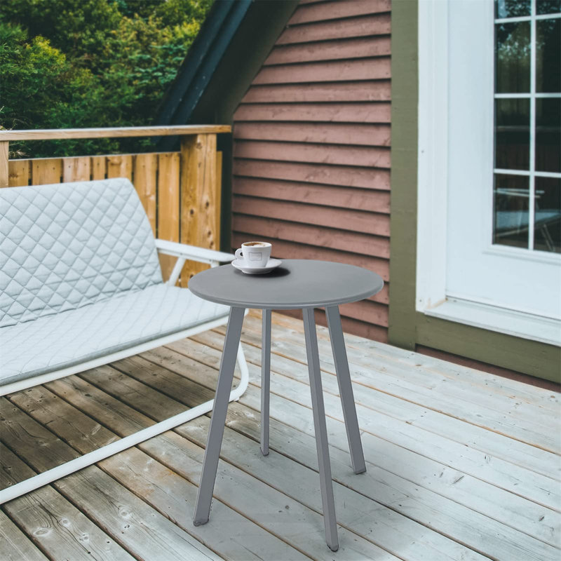Table d'appoint Modern Modern - Table de bout intérieure et extérieure, Gris, H 19,7 po x l 15,75 po x P 15,75 po