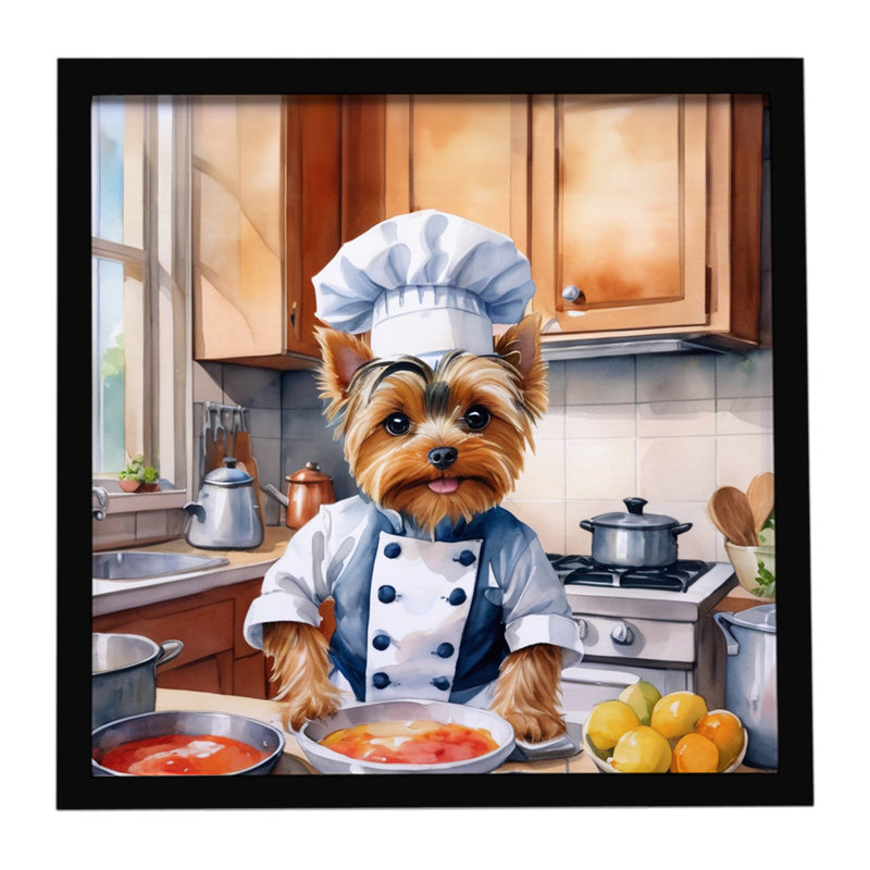 Yorkie Yorkshire Terrier The Chef Framed Metal Print