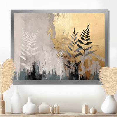 Golden Ferns Herb Pure Form I - fougères, art mural
