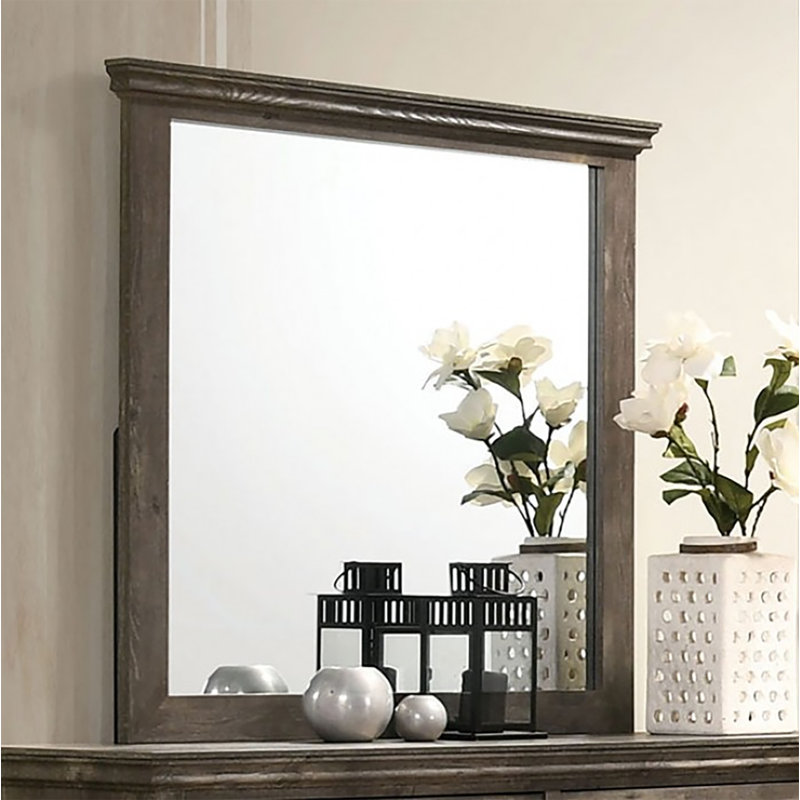 Blodget Wood Flat Wall Mirror