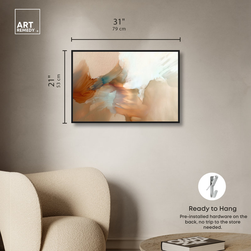 «Flowing Rust II», reproduction d'art sur toile encadrée dorée par Art Remedy, cadre noir, 30 x 20, H 21 po x l 31 po