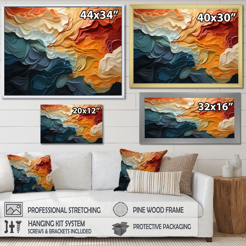 Biomorphism Organic Forms V - Biomorphism Modern, reproduction d'art encadrée abstraite, H 16 po x l 32 po, Toile tendue