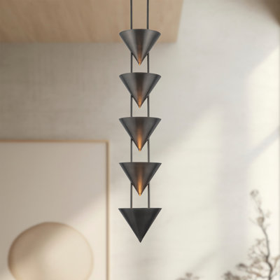 Versus 48-in Aged Steel 5 Light Pendant