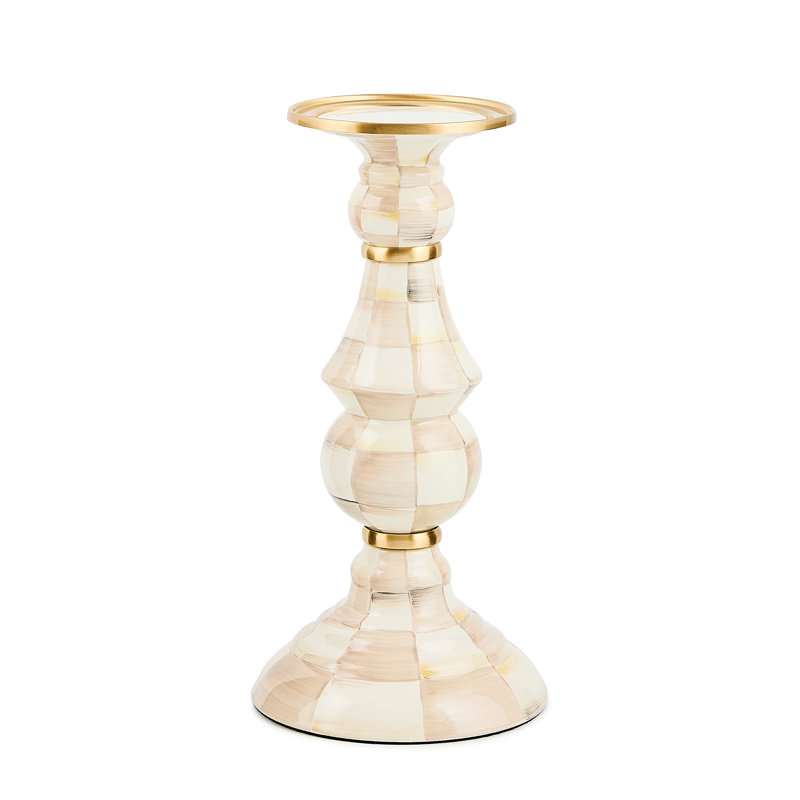 Mocha Check Pillar Candlestick