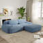 Canapé modulaire en L en velours côtelé modulaire bleu ciel 80 po pour les salons-1074320105