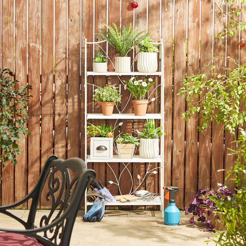 Support pour plante ou support de rangement rectangulaire à 52 niveaux H 52 po, Blanc