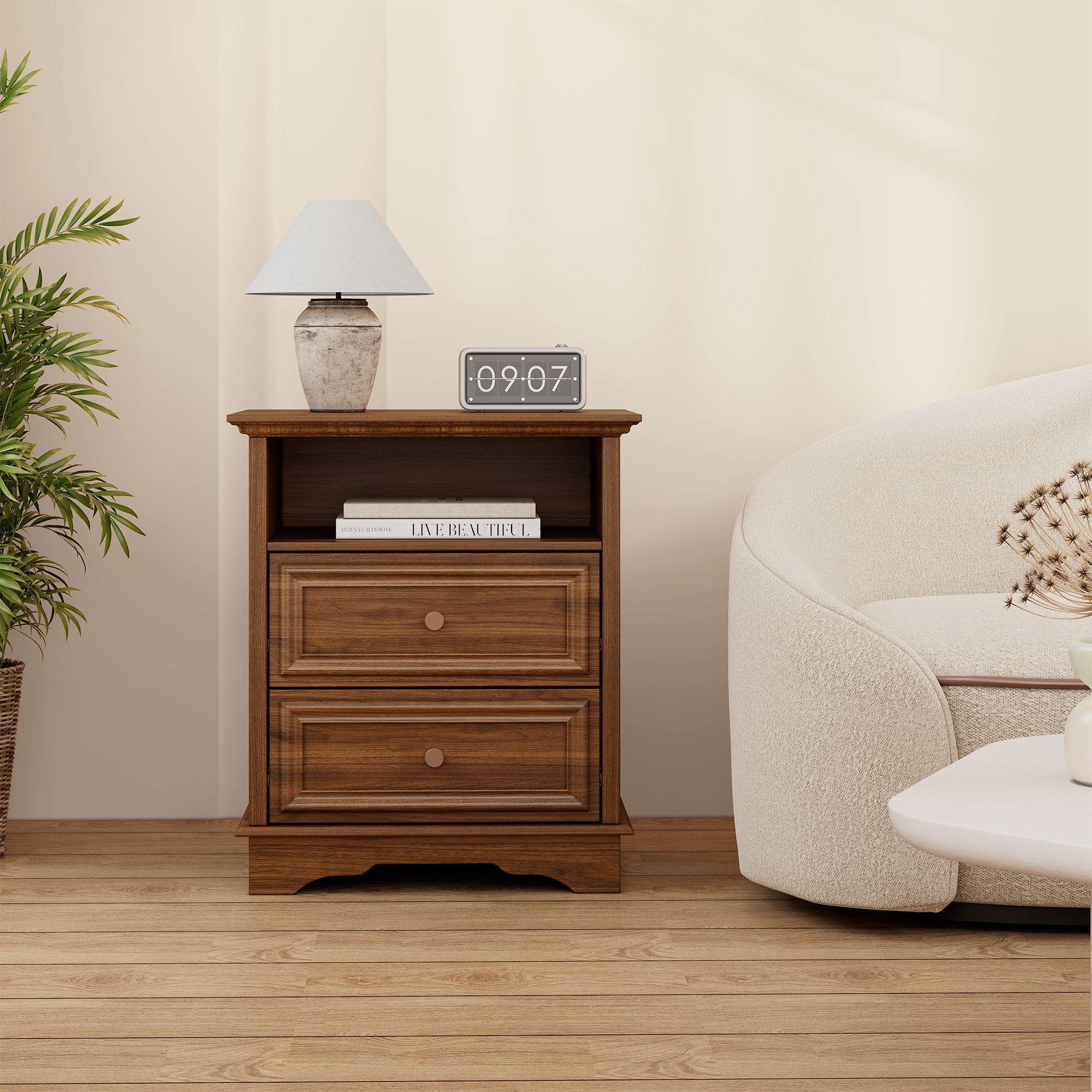 Canora Grey Classic Vintage 2 Drawer Nightstand | Wayfair