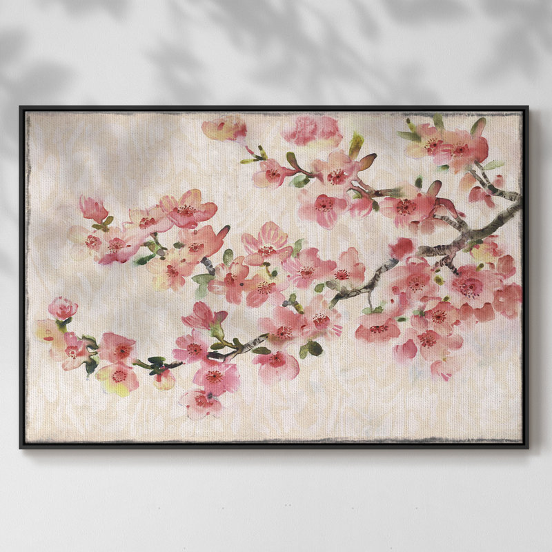 «Cherry Blossom Composition I», reproduction d'art sur toile, H 27 po x l 41 po x P 2 po, Noir