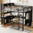 Metal Loft Bed with L-Desk, Wardrobe, Storage Cubes & Shelves – Heavy-Duty Loft Bed for Teens and Adults-685069751-685069748