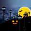 Solar Post Lights With Spooky Haunted House Design, 40" Halloween Outdoor Decor For Patio, Garden, Yard & Pathway