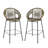 Ferrara Outdoor Patio Green Faux Wicker Barstool, Set Of 2-908538227