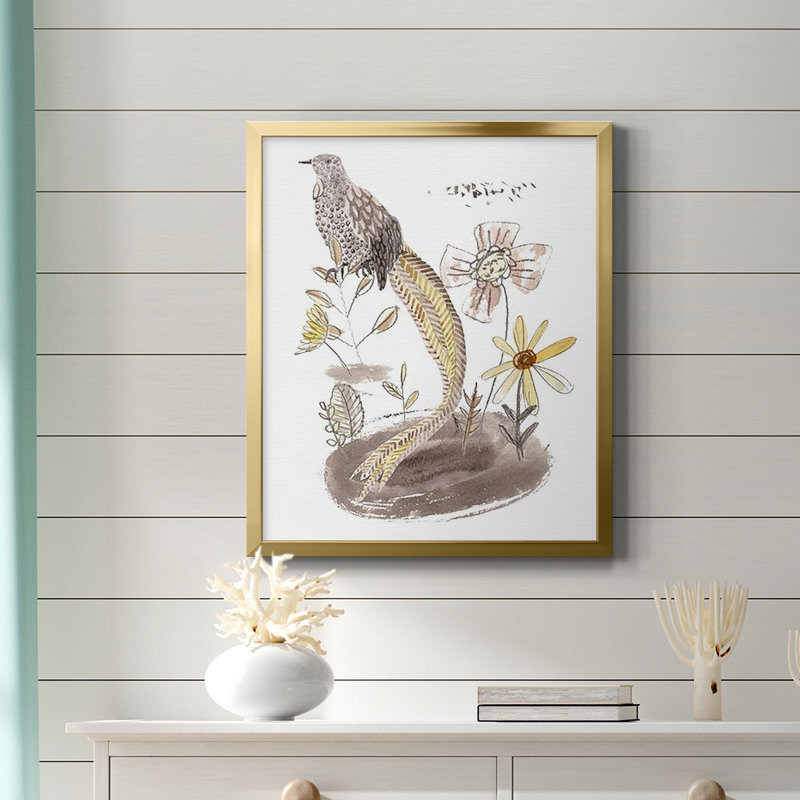 «Glowing Garden at Dusk I», toile encadrée de qualité supérieure - prête à être accrochée, Or, H 24 po x l 20 po