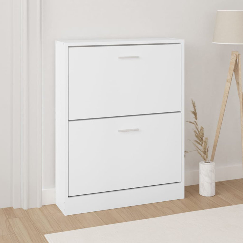 Shoe Cabinet 59x17x81 cm Engineered Wood, White