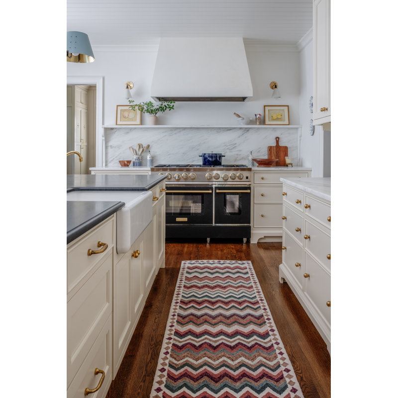 Tapis en laine touffeté à la main Abbott, Tapis de couloir 2 pi 3 po x 8 pi