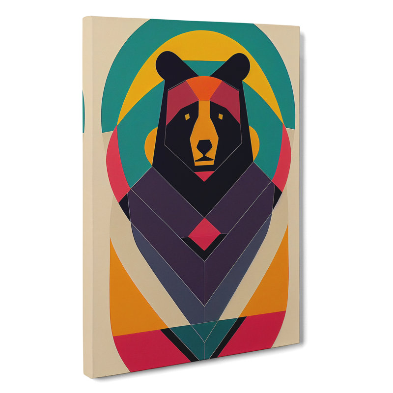 Mid Century Bear Abstract - Wrapped Canvas, 50cm H x 35cm W x 3cm D