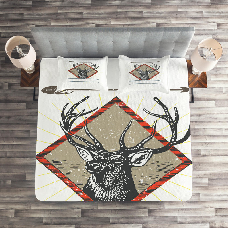 Rustic Polyester Coverlet, King Bedspread + 2 Shams