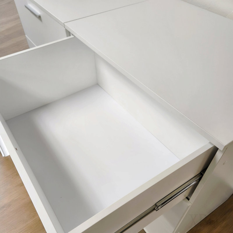 Commode modulaire à trois tiroirs en blanc
