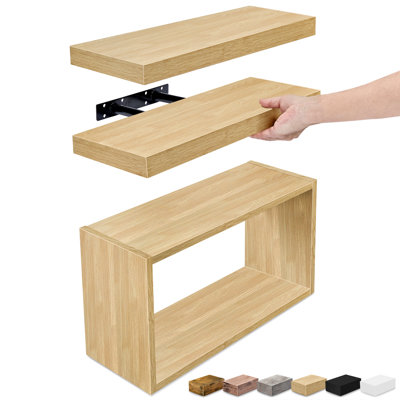 Floating Shelve with Box Shelf Set
