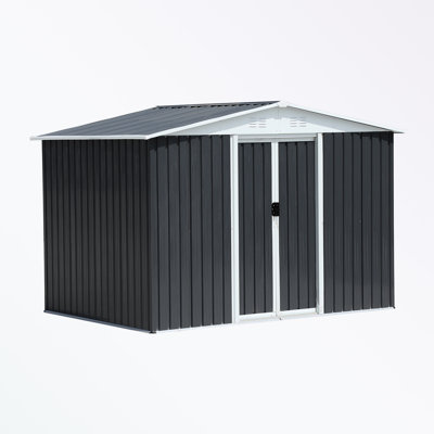 Outdoor metal Shed with Sliding Doors and vents