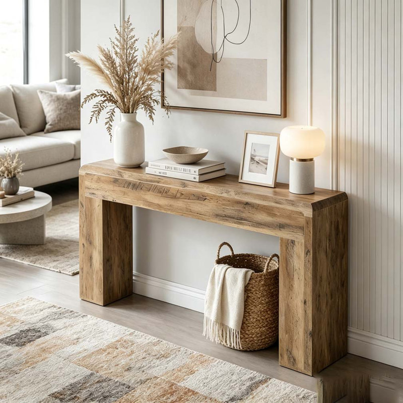 Table d'entrée en bois, console rustique