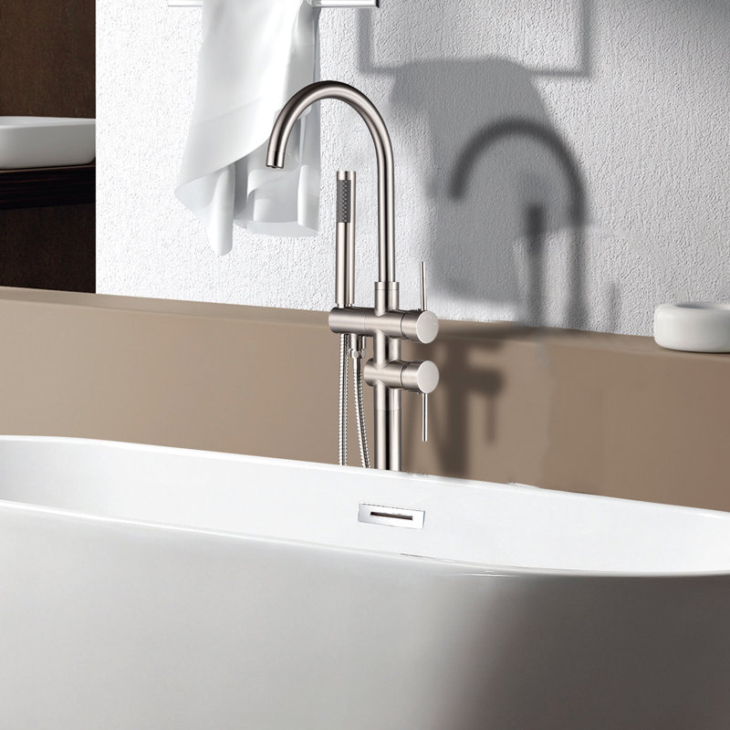 Metal Freestanding Bathtub Faucet With Hand Shower And Fashion Forward Design Practical Use