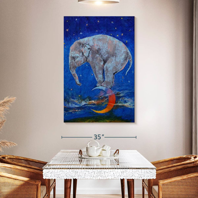 Brampt Baby Elephant Moon, 51" H x 34" W