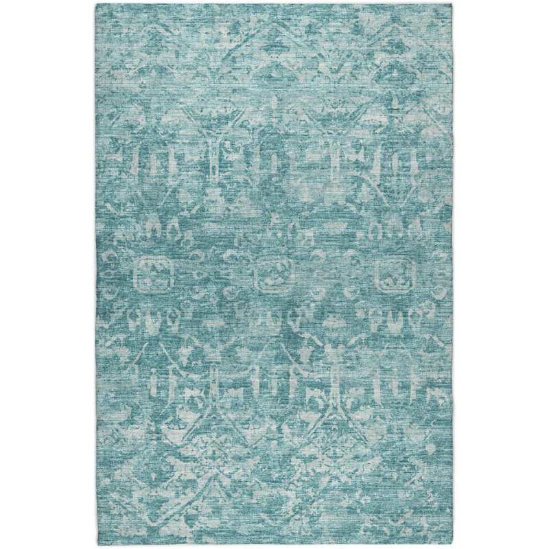 Premium Machine Washable Dream Shag ADS40 Serpentine Rug, Blue, 8' x 10'