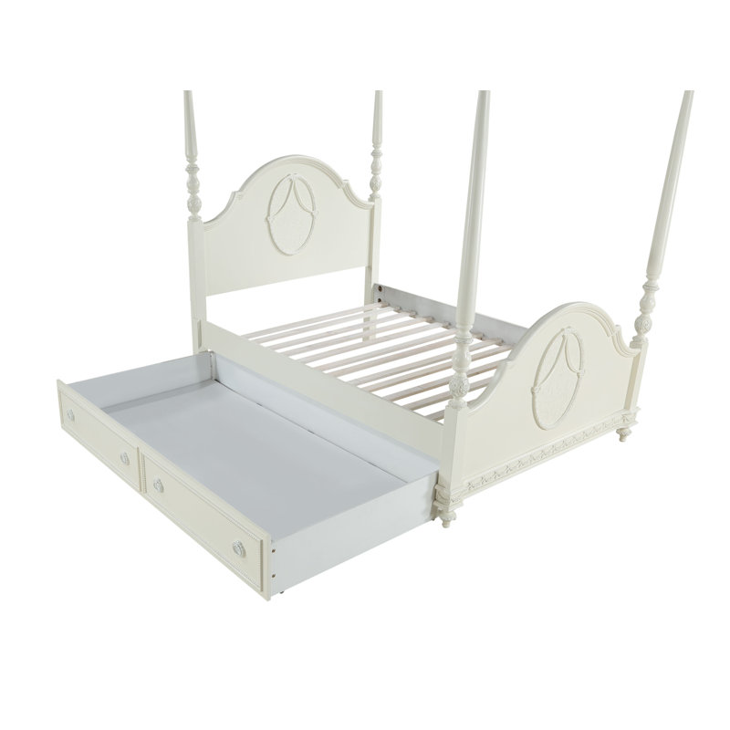 Lit double Aliasa avec moulure ovale ivoire