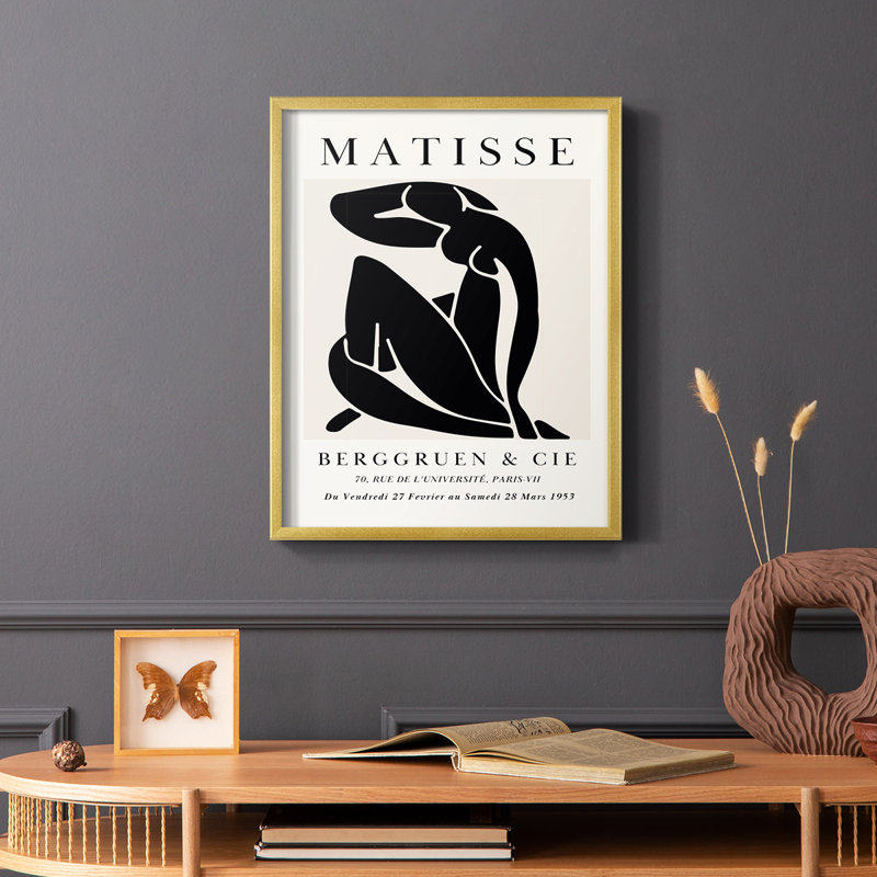 Matisse CDXC, reproduction encadrée - bois massif, Cadre doré simple, H 10 po x l 8 po
