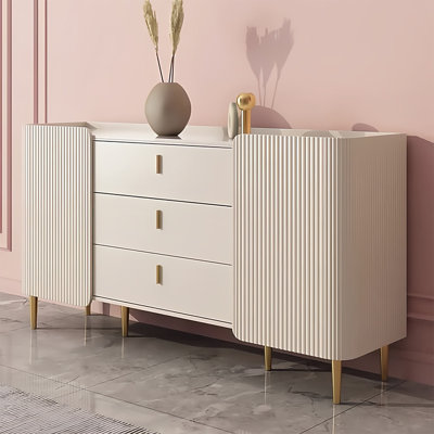 Luxury-Style Rock Plate Storage Sideboard Cabinet