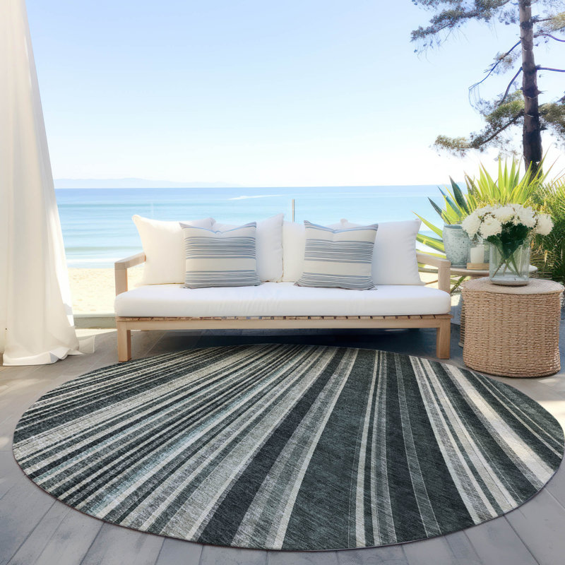 Tapis Chayden avec envers antidérapant, Rond 8 pi