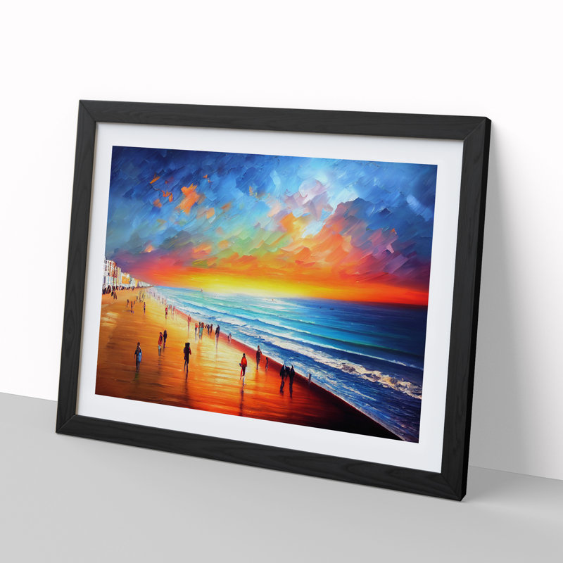 Beach View Vol.1 - Single Picture Frame Painting, Black, 46cm H x 64cm W x 2cm D