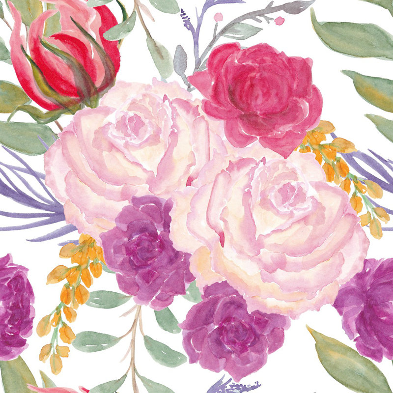Murale pelez et collez Shades of Roses, L 0,84 pi x L 8,34 pi