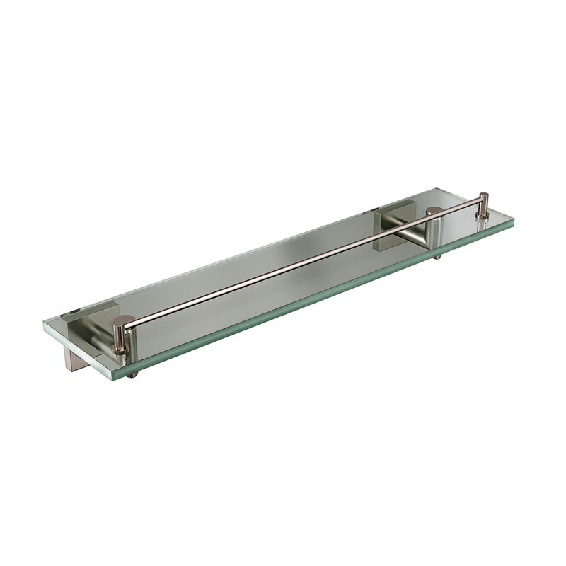 Crater Glass Shelf, Brushed Nickel