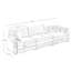 Canapé modulaire Mid-Century 3 places avec 2 coussins et 3 coussins décoratifs, tissu en velours côtelé vert