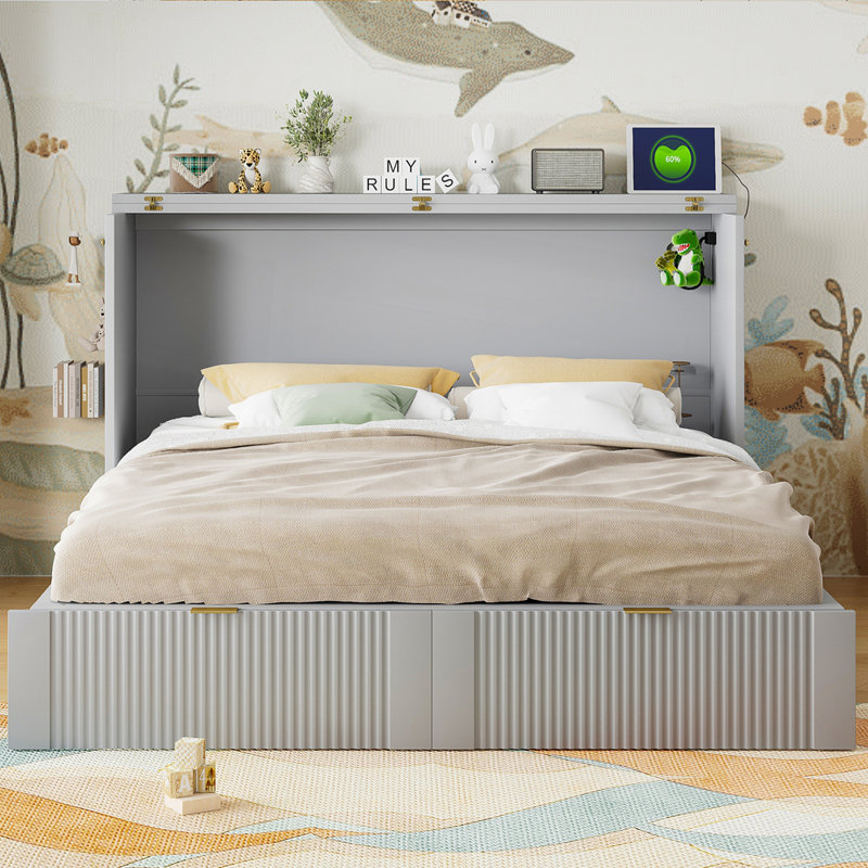 Bed For Bedroom, White, Queen