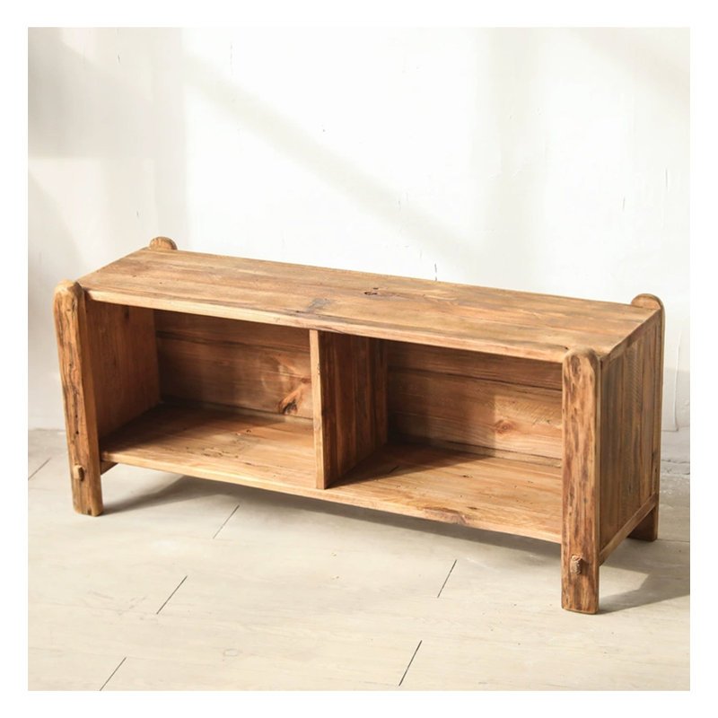 Handmade Solid Wood Rustic Entryway Shoe Bench