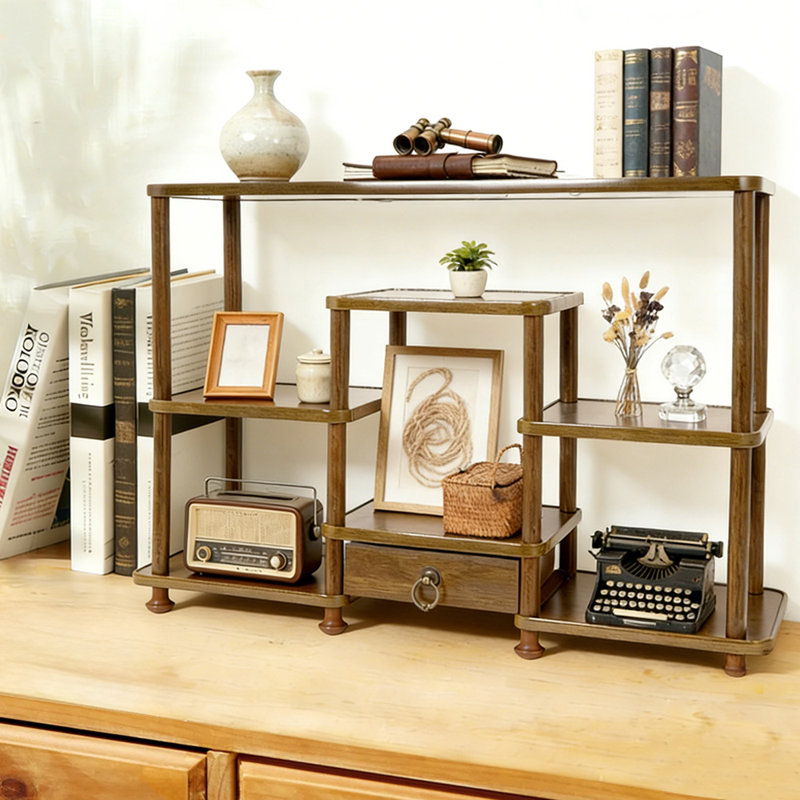 Étagère de bureau en bois massif
