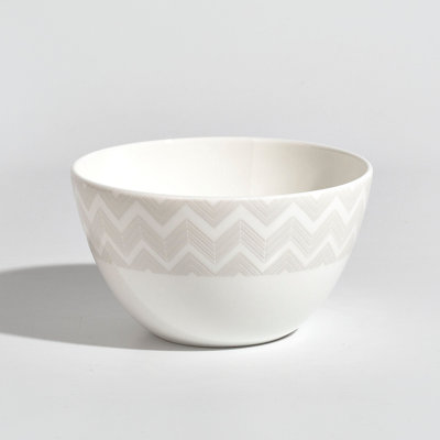 Missoni Rice Bowl Zig Zag White Set 2 Pcs. Diam. 11.3" H 2.4 "