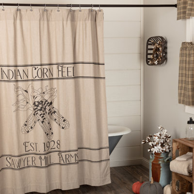 Sawyer Mill Charcoal Corn Feed 100% Cotton Single Shower Curtain