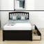 Lit plateforme simple avec tiroirs et rangement-111978646